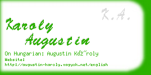 karoly augustin business card